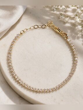 ONLY 2 left! 18K Gold Filled 4mm Marquise Tennis Bracelet